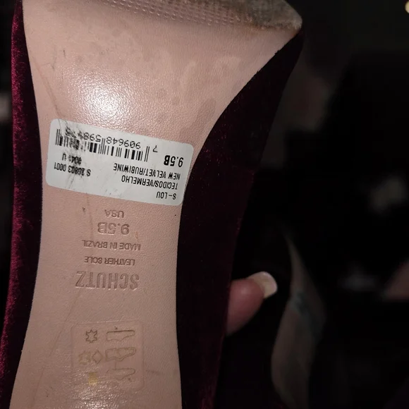 Schultz Lou Velvet Stiletto Heels sz 9 1/2 - Picture 4 of 4